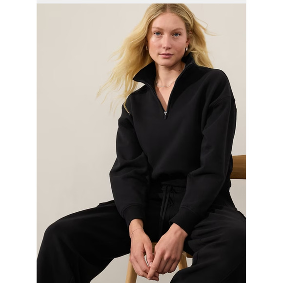 Athleta Forever Fleece 1/2‎ Zip High Hip Sweatshirt Size 3X - Picture 1 of 9